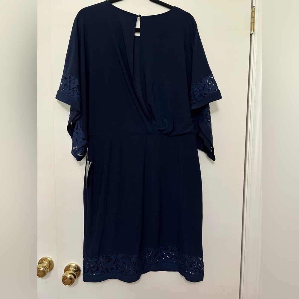 Jessica Howard Navy Lace Trim Dress, Size 14 – Elegant‎ and Sophisticated - Picture 3 of 7